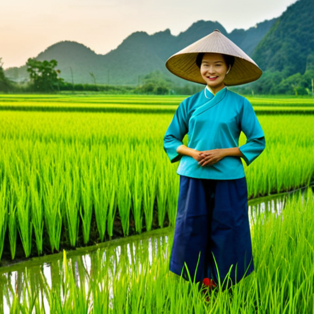 정신적 회복탄력성 향상을 위한 트라우마 치료 - Serene Rice Paddy Worker**

"A Vietnamese woman in a *nón lá* (conical hat) and *áo bà ba* (traditio...