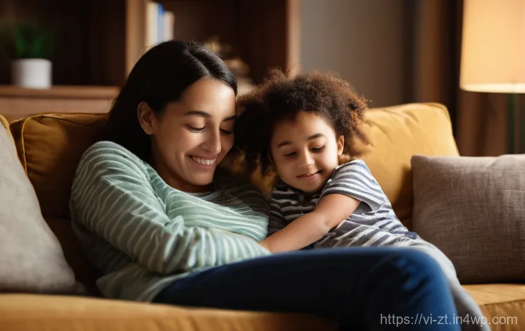 회복탄력성을 높이는 가족의 역할 - **Prompt 1: A Moment of Comfort and Unconditional Love**
A family of three (mother, father, and ...