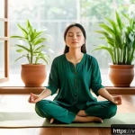 Home 22 정신적 회복탄력성과 회복 과정의 단계 - A serene Vietnamese woman sitting cross-legged on a wooden floor in a bright, minimalist room filled...